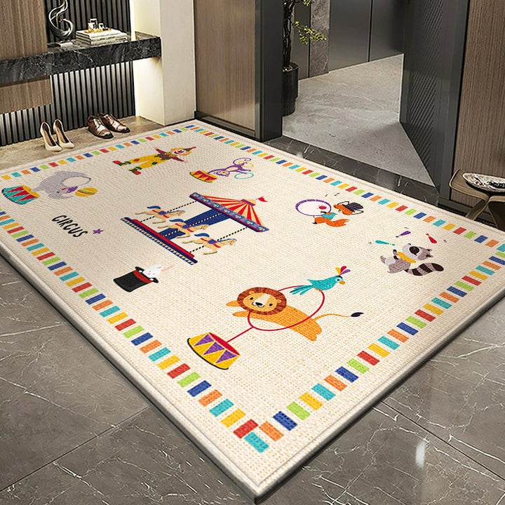 Children's Playful Circus-Themed Area Rug