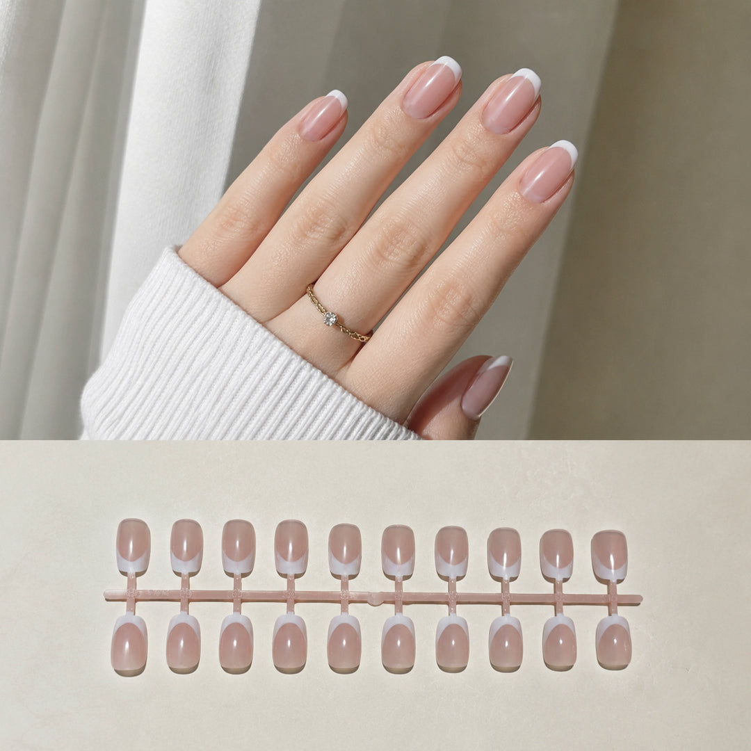 Chic French Tip Press-On Nail Art Set Stornfield