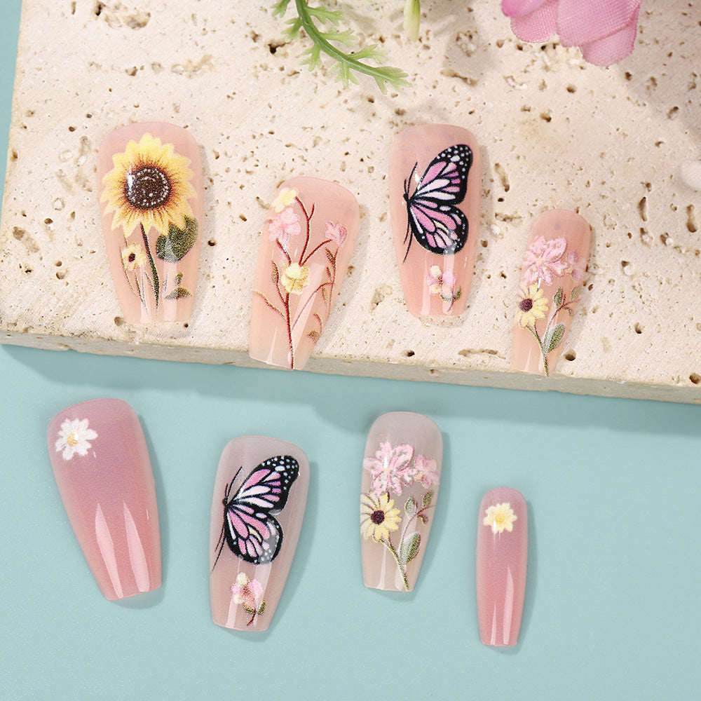 Art nails with floral and summer motifs Stornfield