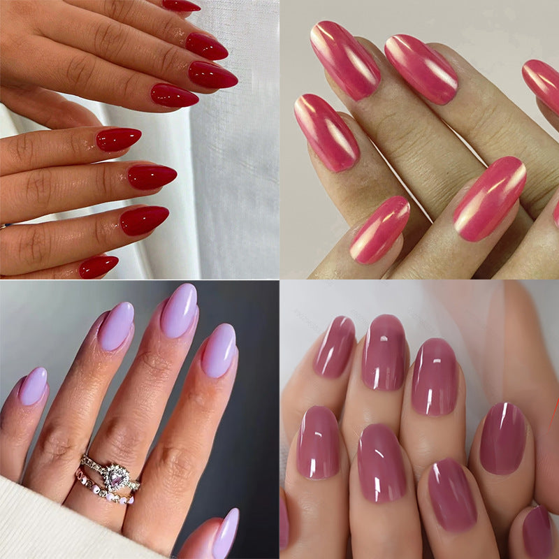 Premium Glossy Almond-Shaped Nail Art Extensions Stornfield