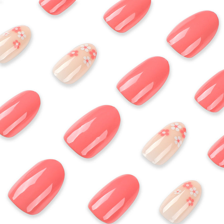 Artful nail extensions with delicate floral accents Stornfield