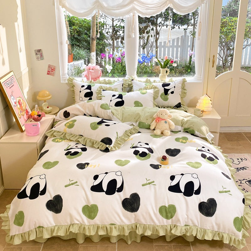 Children's Playful Strawberry Print Bedding Set