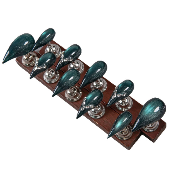 Stylish Stiletto Press-On Nails with Gem Accents