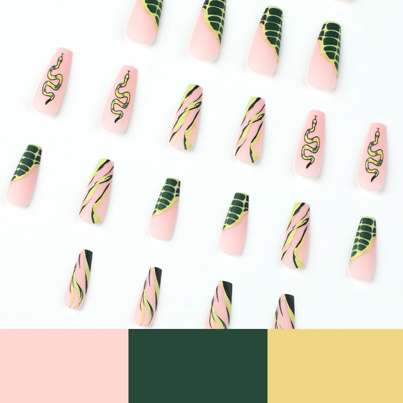 Artful Nail Extensions with Serpentine Design Stornfield