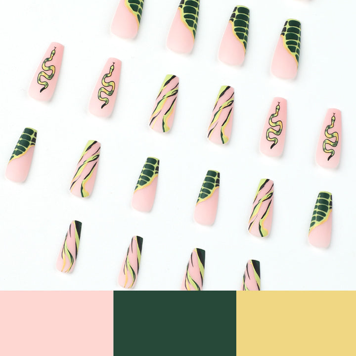Artful Nail Extensions with Serpentine Design Stornfield