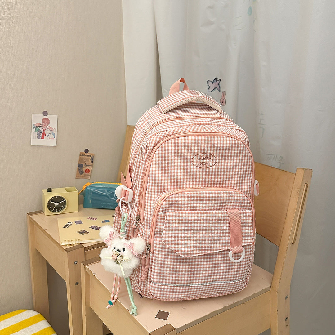 Stylish Checkerboard Pattern Backpack Stornfield 1791205963