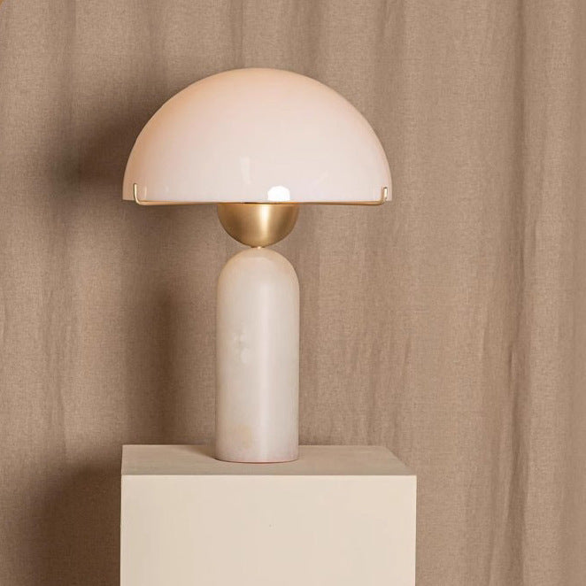 Contemporary Table Lamp with Dome Shade