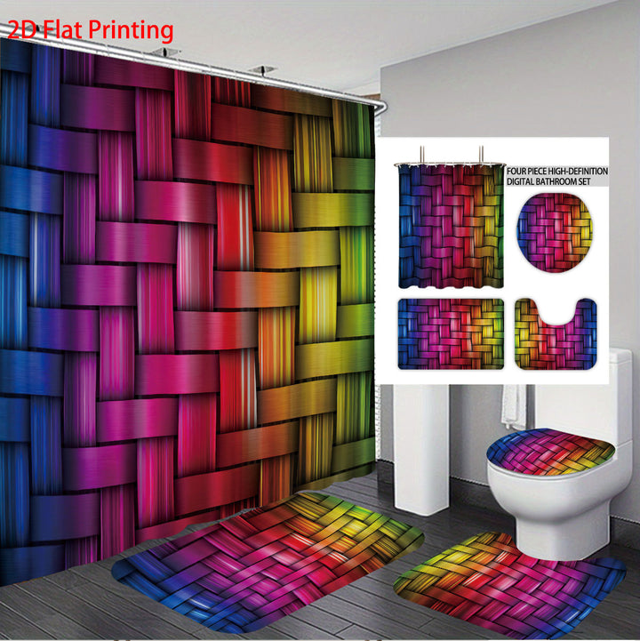 Digital Cube Pattern Bathroom Set Stornfield