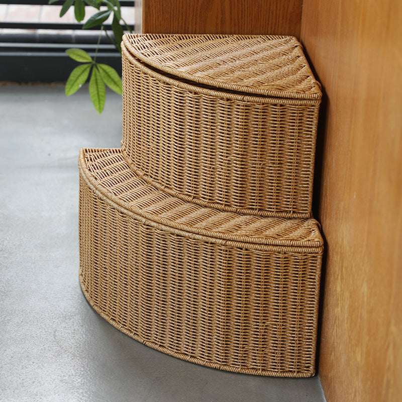 Corner Woven Storage Basket with Lid Stornfield