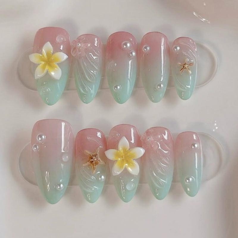 Nature-Themed Artistic Press-On Nail Set Stornfield