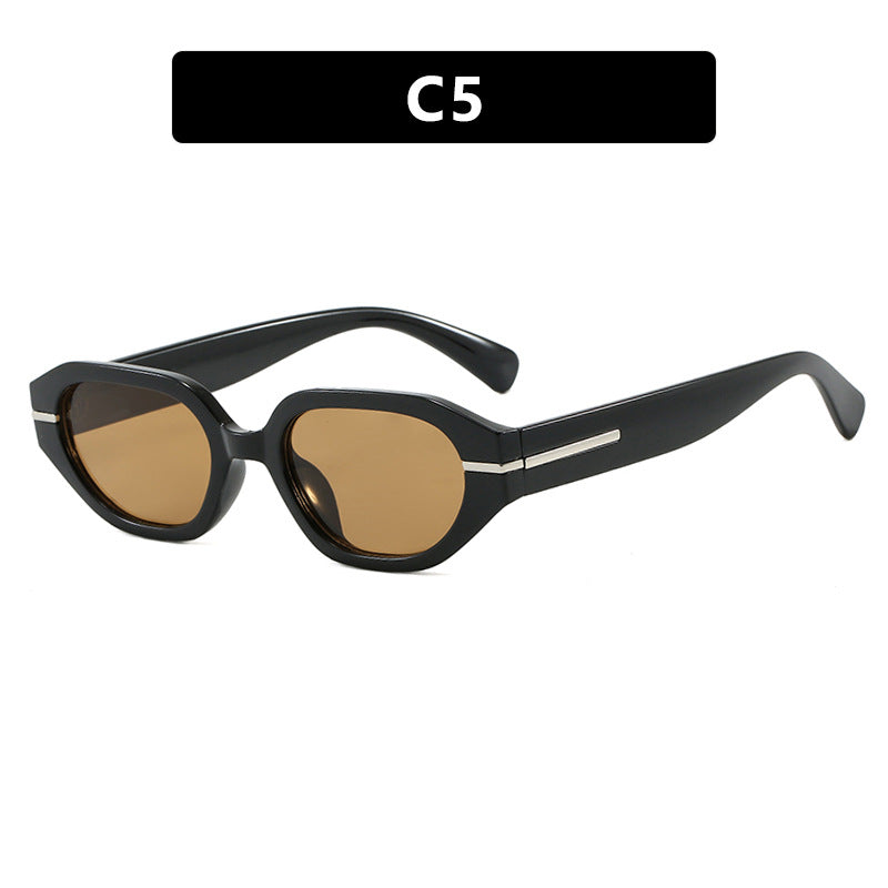 Women's stylish geometric sunglasses with mirrored lenses and unique frame Stornfield