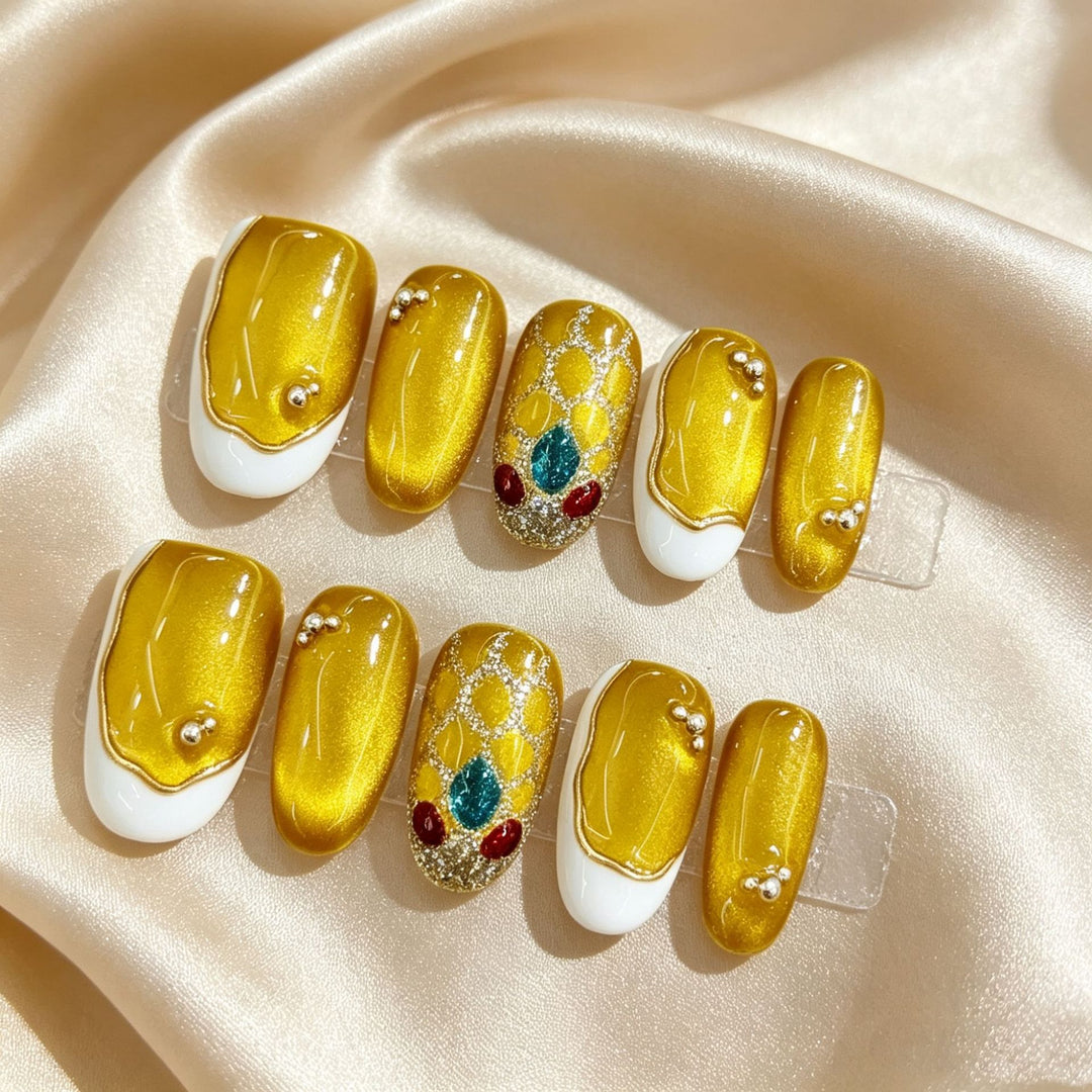 Decorative Nail Art Kit with Gem Accents