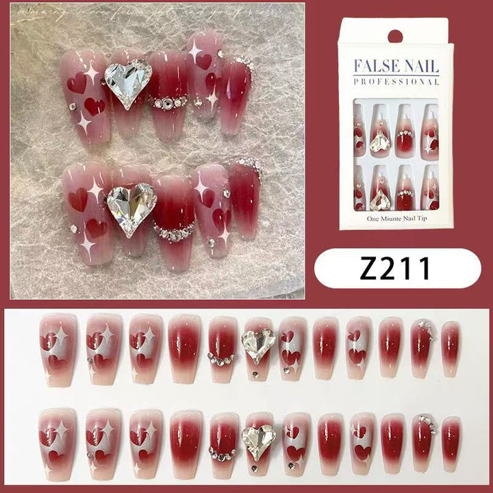 Artificial nails in romantic heart design Stornfield