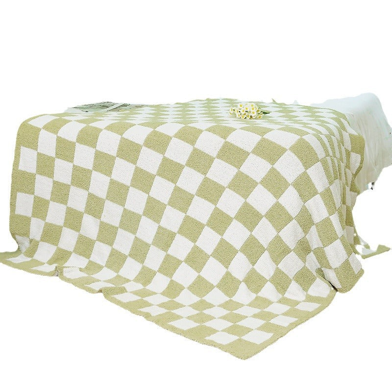 Plush Checkered Throw Blanket