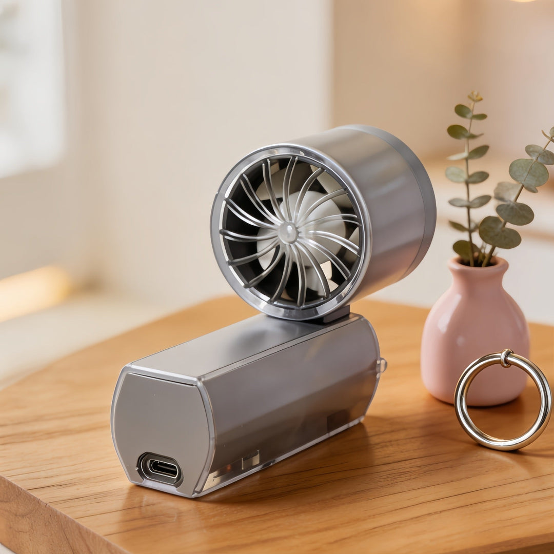 Women Portable Mini Fan with Digital Display and LED Lighting Stornfield