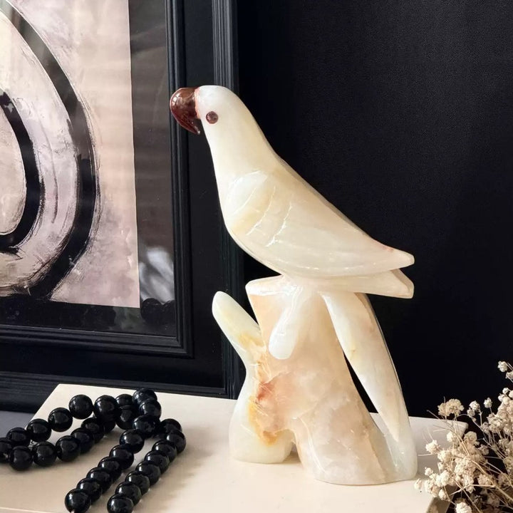 Handmade stone bird figurine