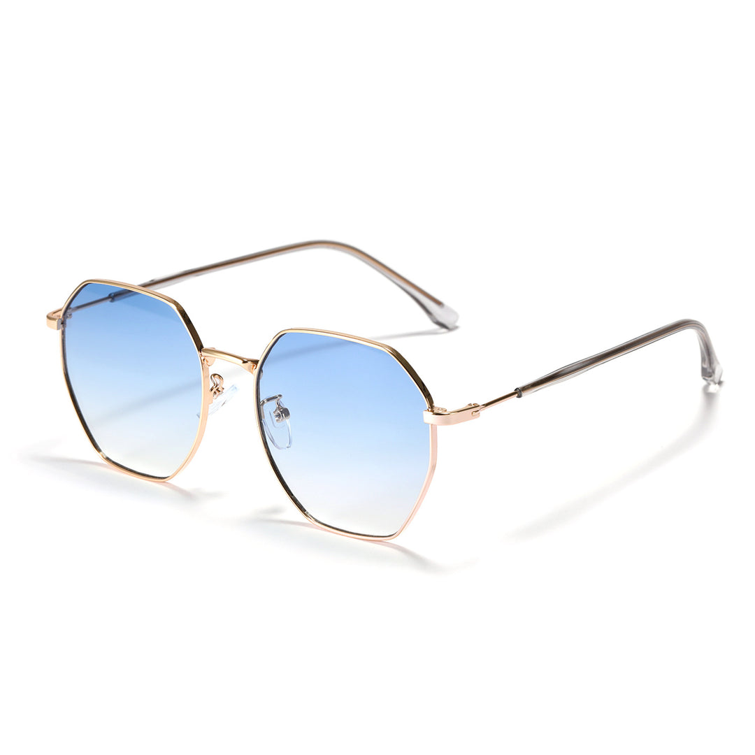 Women fashionable octagonal sunglasses with trendy metal frame Stornfield