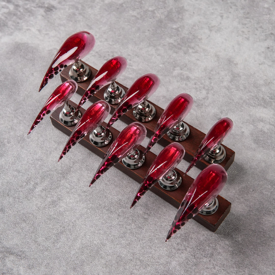 Artistic Stiletto Press-On Nails with Glossy Finish