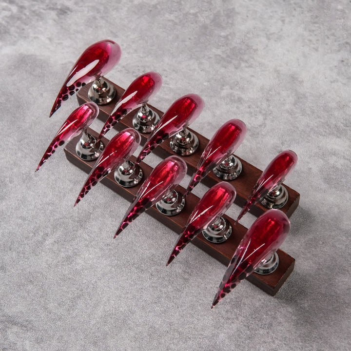 Artistic Stiletto Press-On Nails with Glossy Finish