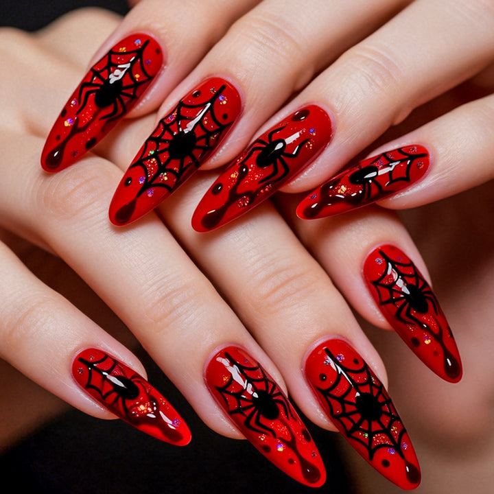 Halloween-Themed Poisonous Spider Press-On Nails Stornfield