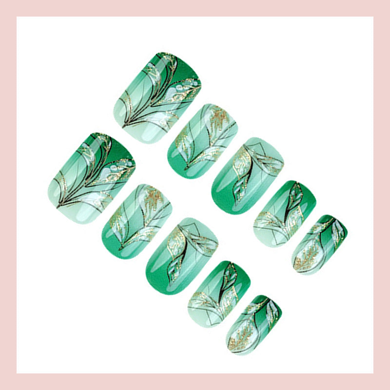 Art nail set with elegant plant motifs Stornfield