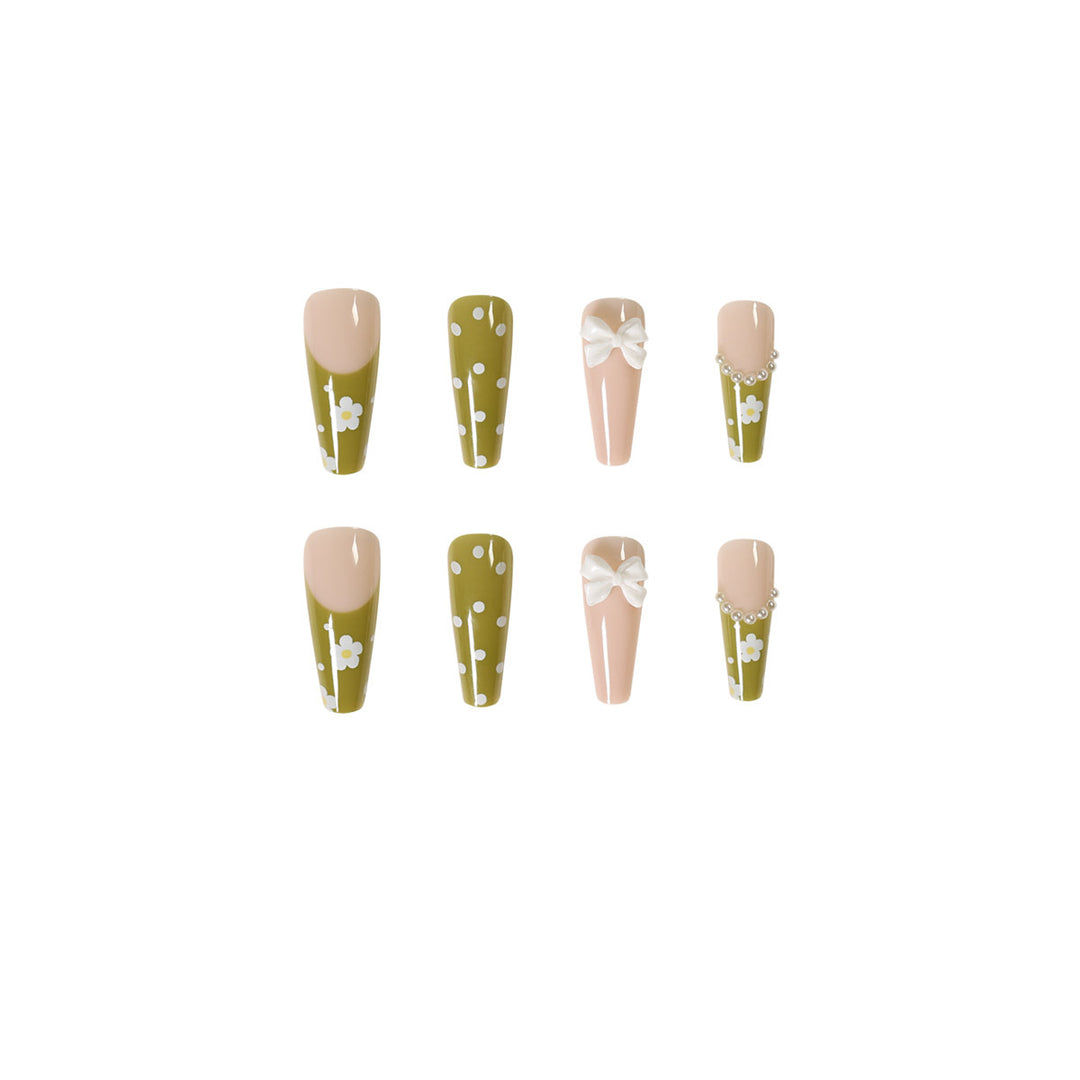 Artful Nail Extensions with Delicate Flower Design Stornfield