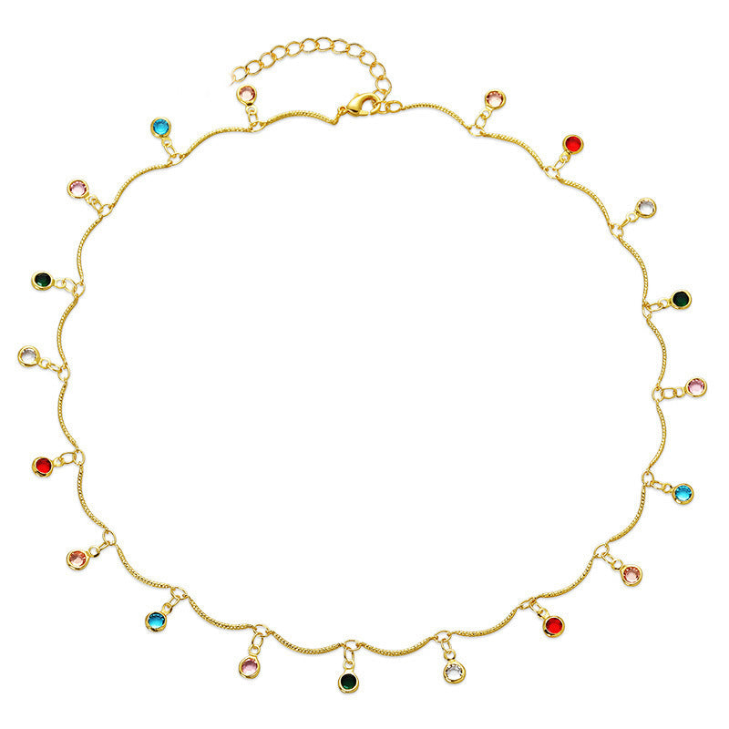 Gold-Plated Gemstone Charm Necklace Stornfield