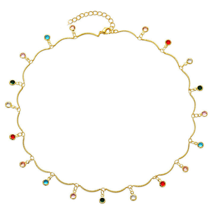 Gold-Plated Gemstone Charm Necklace Stornfield