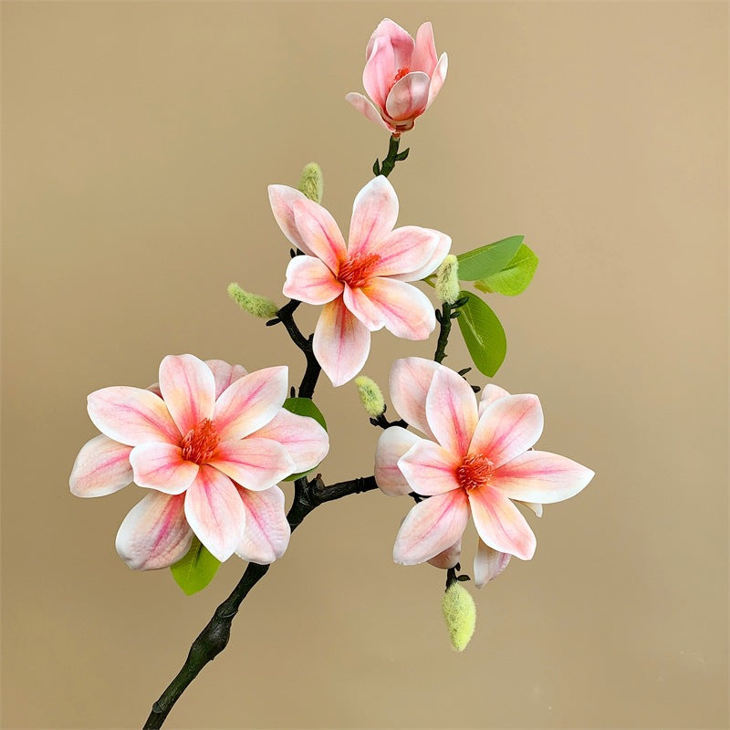Decorative Artificial Magnolia Arrangement for Home Display