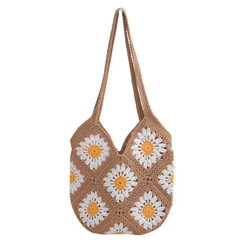 Crochet shopper with floral patterns Stornfield