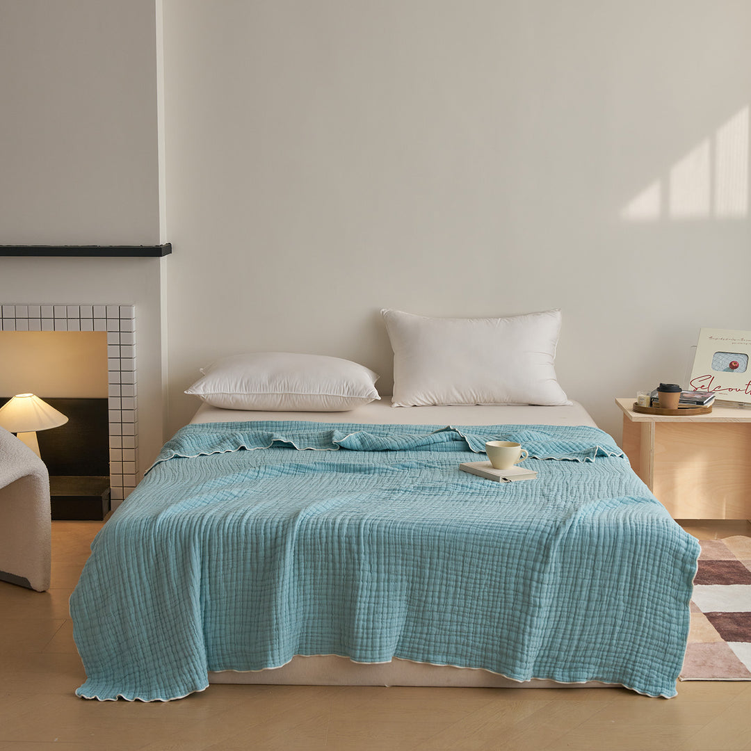 Lightweight Quilted Cotton Gauze Bedspread