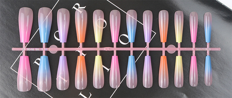 Gradient Ombre Long Press-On Nails Stornfield
