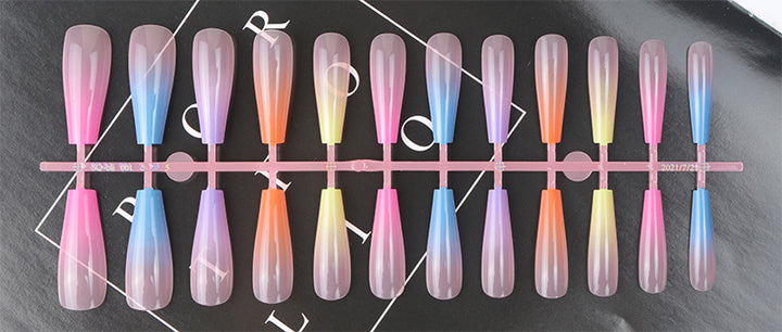 Gradient Ombre Long Press-On Nails Stornfield