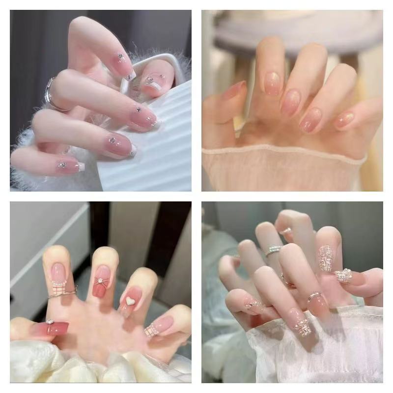 Glamorous artificial nails with rhinestone details Stornfield