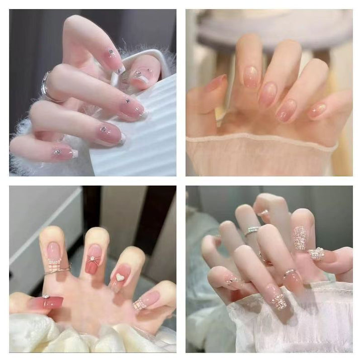 Glamorous artificial nails with rhinestone details Stornfield