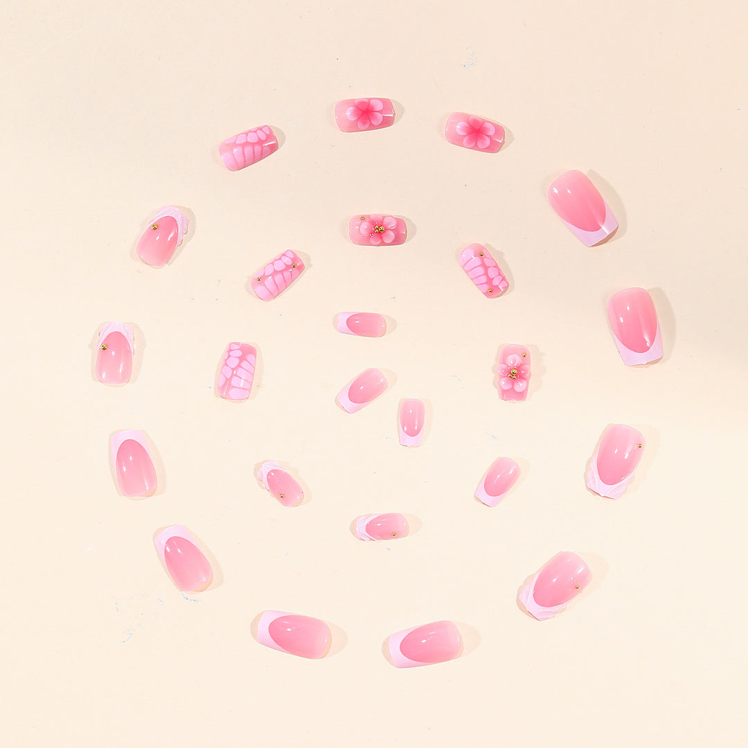 Floral 3D Acrylic Nail Art Extensions Stornfield