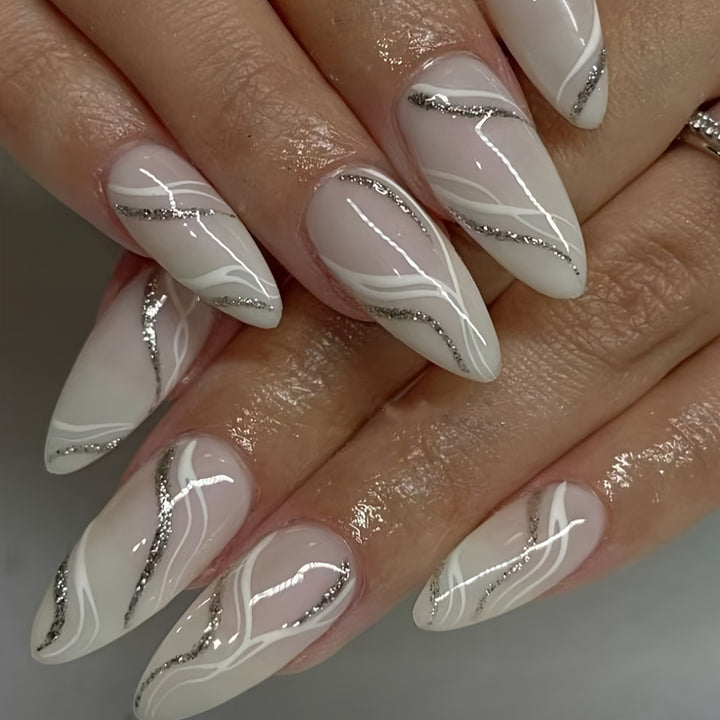 Elegant artificial nails with glitter accents Stornfield