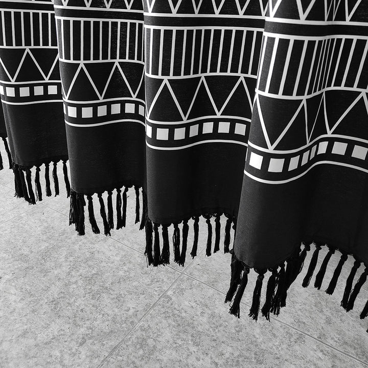 Geometric Fringe Shower Curtain Stornfield