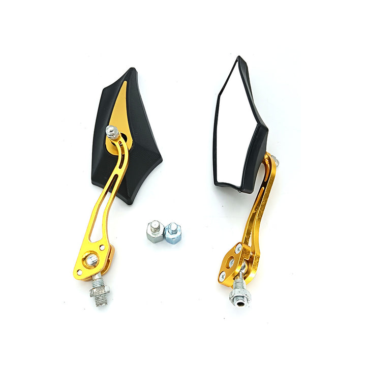 Sporty motorcycle rearview mirrors with rounded edges and adjustable viewing angle Stornfield