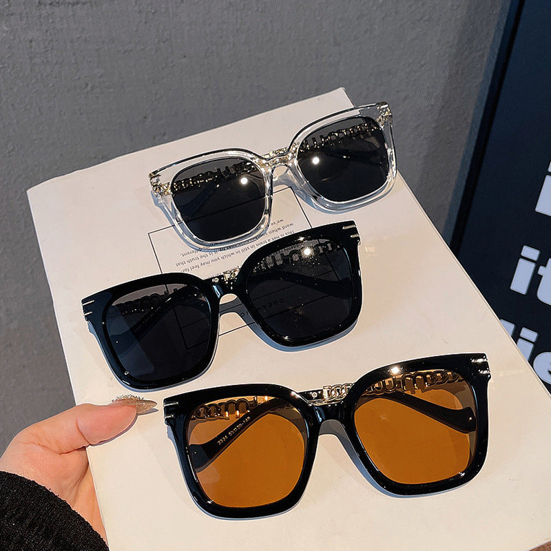 Ladies trendy square sunglasses with elegant frame and stylish gold accent Stornfield