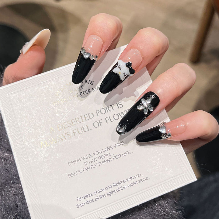 Elegant Decorative Press-On Nail Extensions with Pearls Stornfield