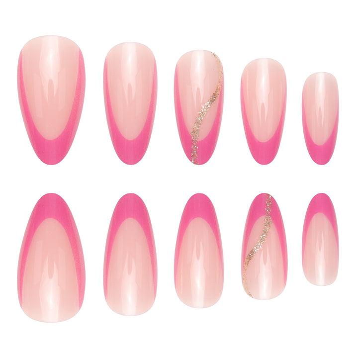 Elegant Stiletto Press-On Nails with Pink Ombre Design Stornfield