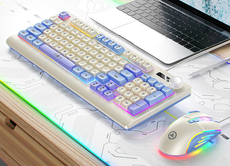 Retro RGB Mechanical Keyboard and Optical Gaming Mouse Set Stornfield