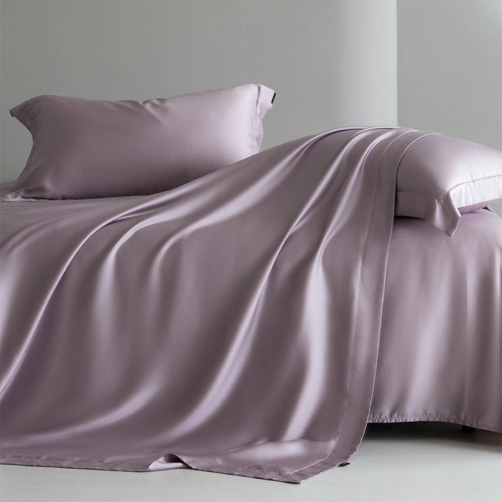 Luxury Silk-Feel Cooling Duvet Cover Set with Deep-Fit Skirt and Envelope Shams