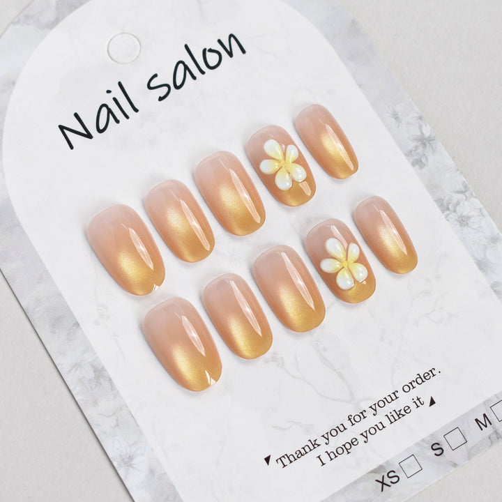 Elegant Floral Press-On Nail Set Stornfield