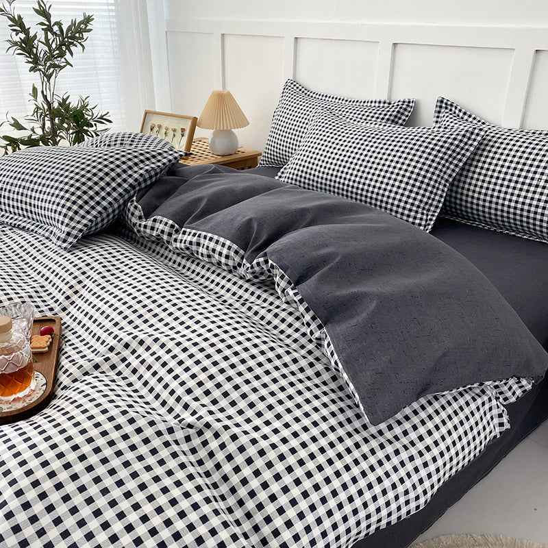 Modern Grid Pattern Comforter Set