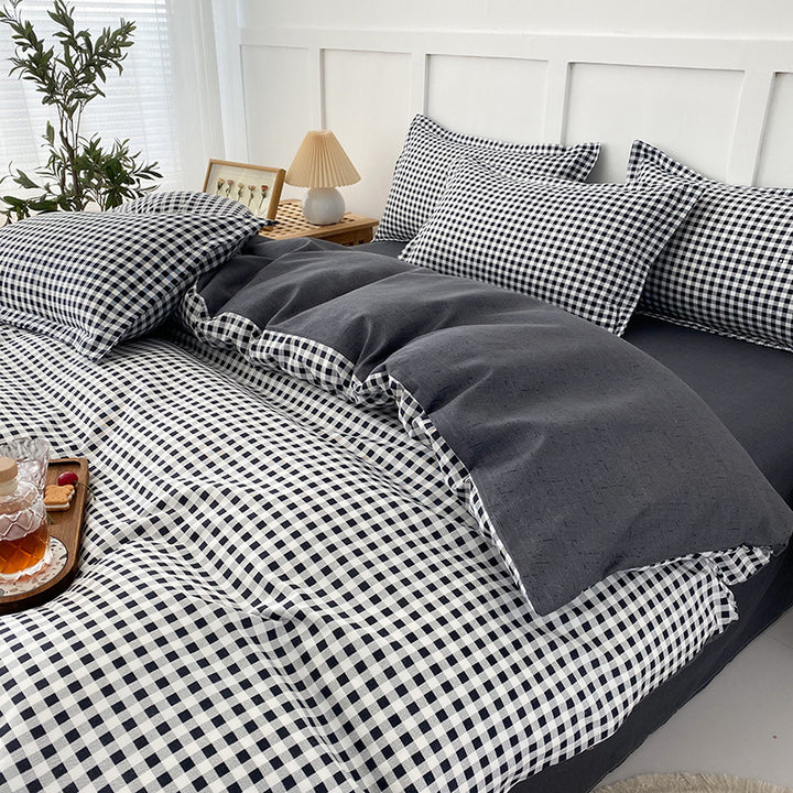 Modern Grid Pattern Comforter Set