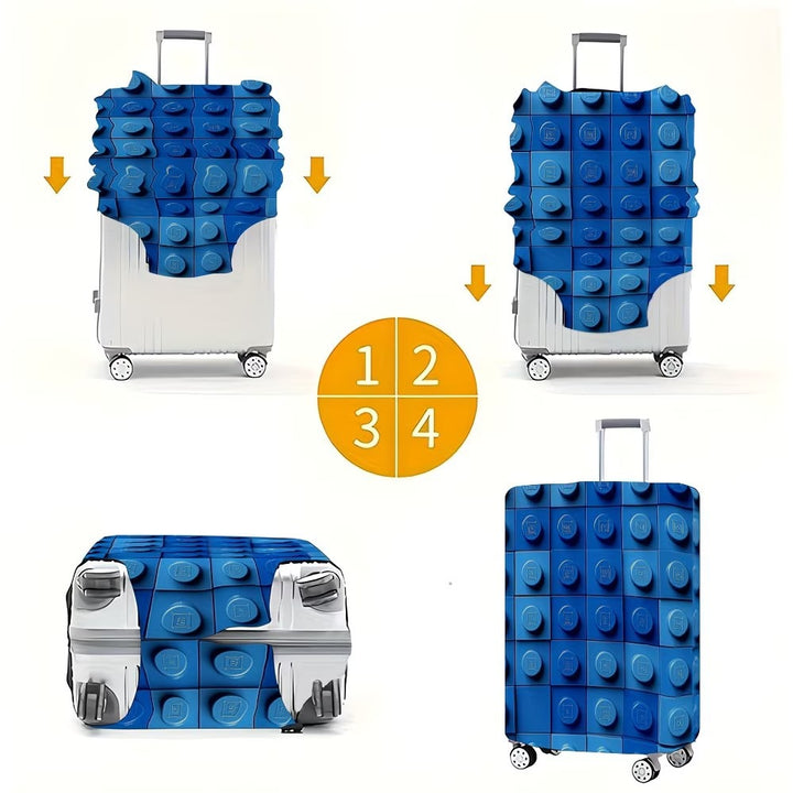 Unisex non-elastic suitcase cover with three-dimensional nub structure and non-slip inner fastening Stornfield