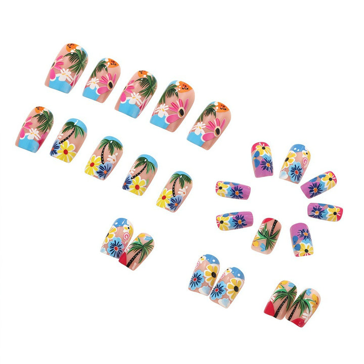 Artificial nails in tropical flower design Stornfield