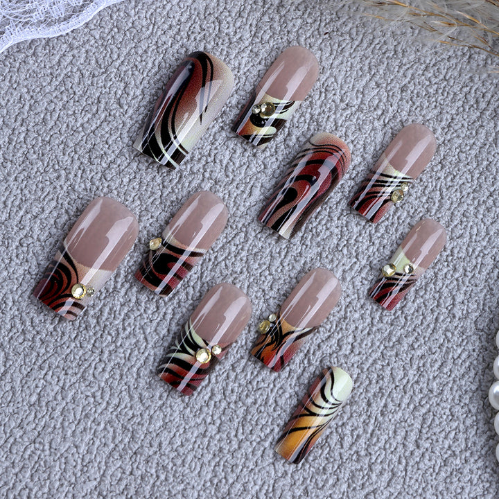 Artificial artificial nails with modern marble pattern Stornfield